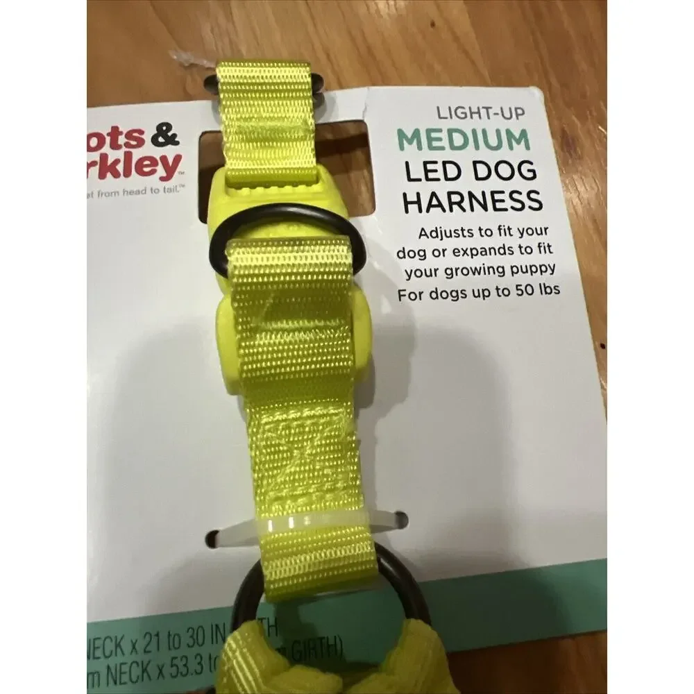 Boots & Barkley LED Rechargeable Dog Harness - Vibrant Green Medium